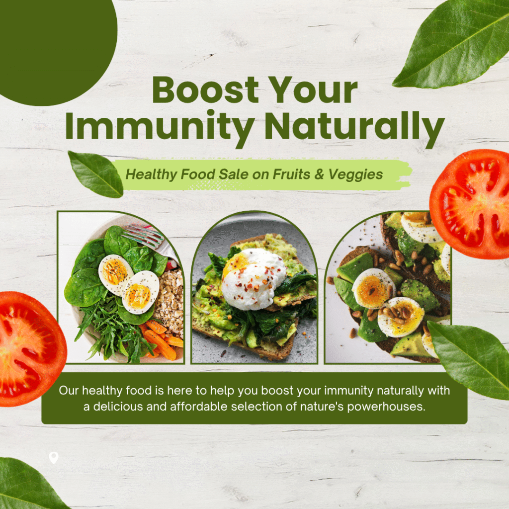 How to Boost Your Immune System Naturally 1 Green Modern Boost Your Immunity Naturally Instagram Post 1080 x 1080 px